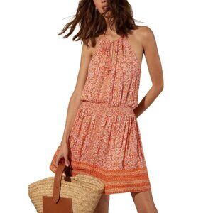 NWT Poupette St Barth Carine Whimsical Citrus Orange Mini Dress XS